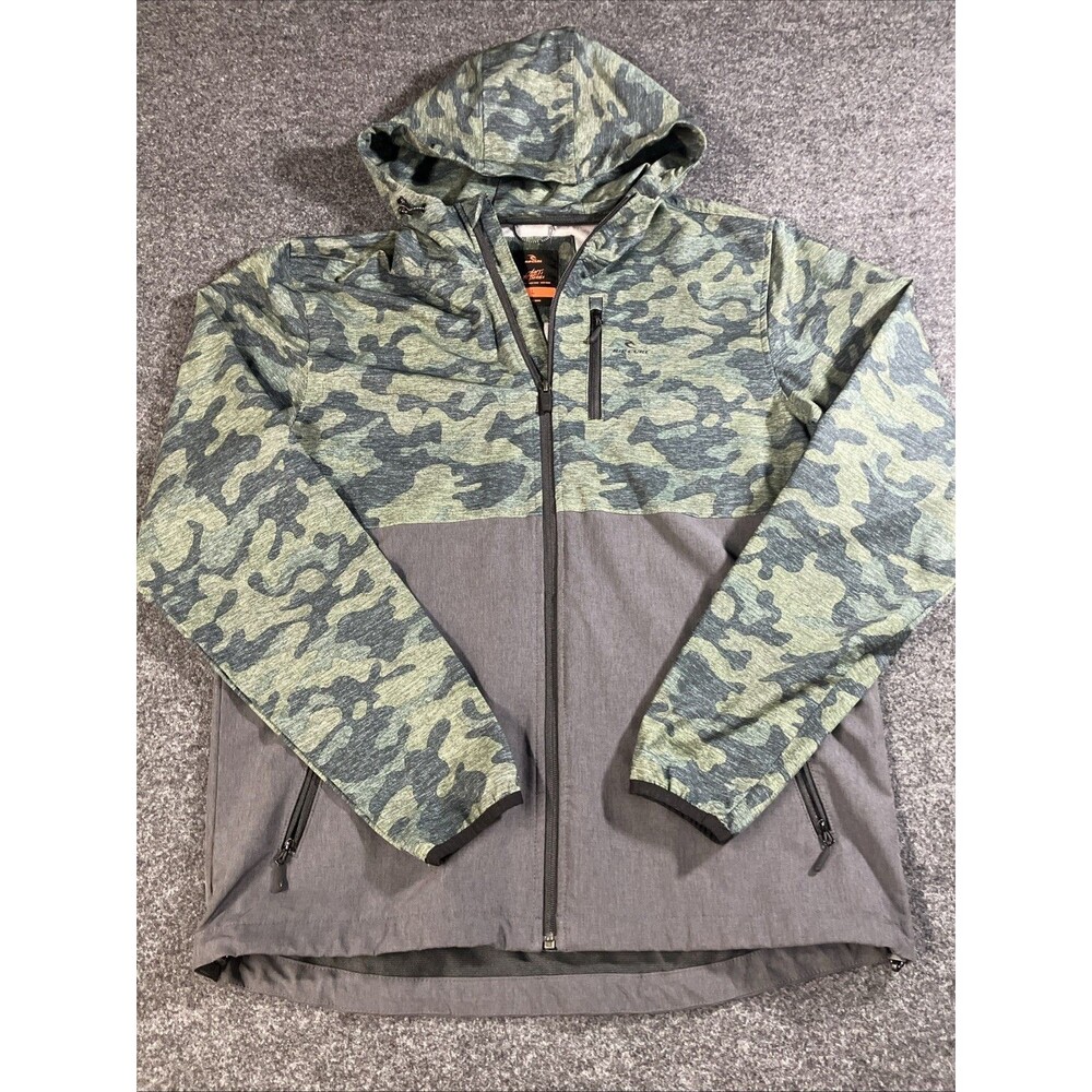 Rip Curl Anti Series Jacket Mens Large Camo Gray Hooded Full-Zip Windbreaker